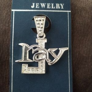 Vintage hip-hop Medallion silver tone and crystals